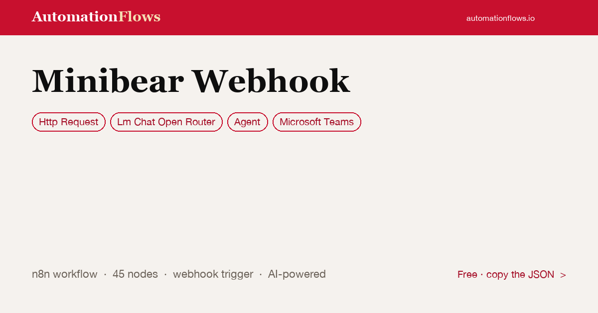 Line Webhook AI Agent Workflow — n8n workflow card showing HTTP Request, OpenRouter Chat, Agent integration